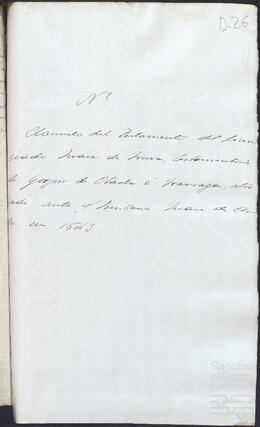 Cláusula del testamento de Juan de Irure.