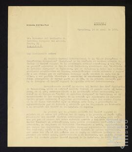 Correspondencia entre José Miguel de Azaola Urigüen y Miguel Mateu y Pla.