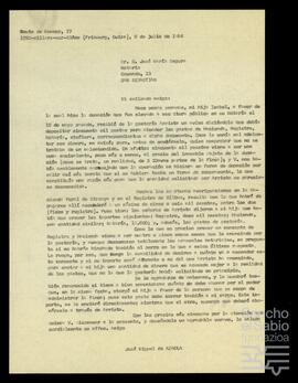 Carta de José Miguel de Azaola Urigüen a José María Segura.
