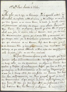 Carta de Ramón de la Vega Sotomayor dirigida a José Antonio de Ubillos.
