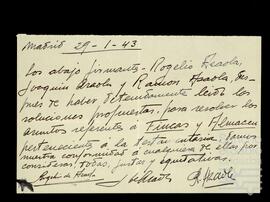 Cartas dirigidas a José Miguel de Azaola Urigüen relacionadas con la testamentaría de Josefa de Ondarza Acha y la transmisión de sus bienes.