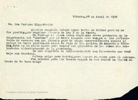 Carta de Bernardo de Mesanza dirigida a Enrique Lipperheide.