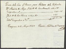 Cuenta de la cera para el entierro de Marina de Moya.