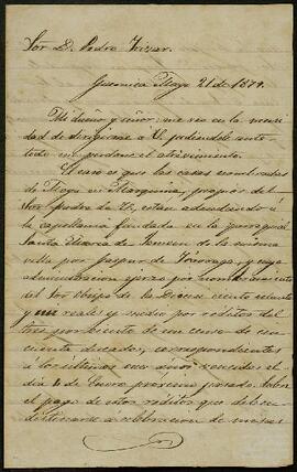 Cartas de Escolástico de Obieta dirigidas a Pedro de Yrízar Ubillos.