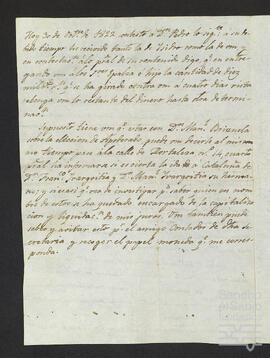 Correspondencia entre Pedro Sáinz de Baranda, su mujer Josefa de San Juan, su hijo y Antonio Ortiz de Bustamante Acedo.