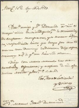 Cartas de José María de Lardizábal dirigidas a Manuel Francisco de Mújica.