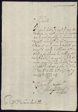 Cartas del capitán Juan López Ballinas a Lorenzo de Ávila y de este a Domingo Pérez de Yrízar Cataráin dando instrucciones.