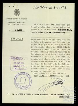Correspondencia relacionada con la sociedad Alvamar S.A.