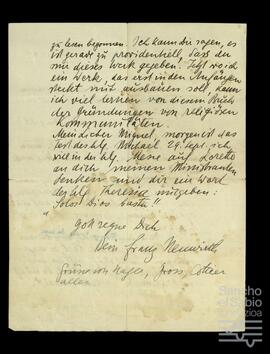 Correspondencia entre José Miguel de Azaola Urigüen, Francois Charriere y Franz Neuwirth.