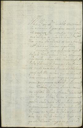 Carta de Ignacio de Aranguren dirigida a Tomás Joaquín de Vicuña.