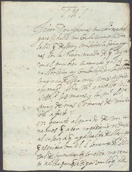Carta de María Ignacia de San José dirigida a Tomás Joaquín de Vicuña.