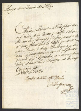 Cartas de Villafranca a Prudencio María de Verástegui Mariaca.