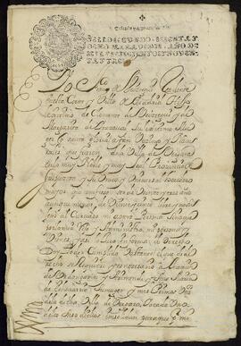 Aceptación de un convenio y redención de un censo por Domingo Pérez de Yrízar Cataráin y su mujer Francisca Antonio de Zabala Zupide.
