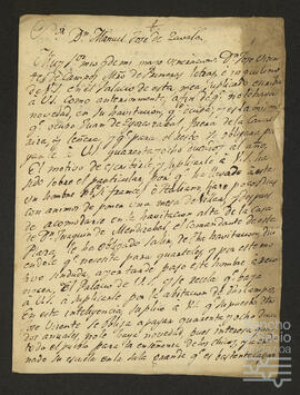 Carta de José Vicente Campos a Manuel José de Zavala Acedo.