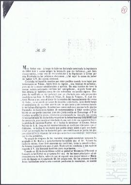 Carta de José Manuel Aguirre Miramón dirigida a un destinatario desconocido.