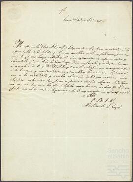 Carta de María Benita L. Ciga dirigida a Casilda de Ubillos.