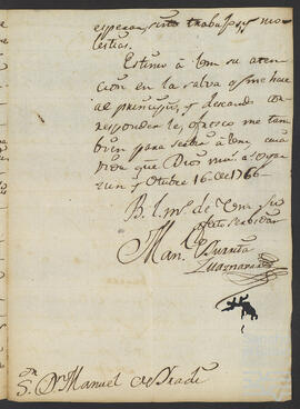 Cartas de Manuel de Iradi a Cosme de Bórica Otero.