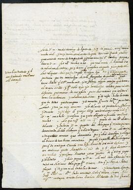 Carta de Pedro Ochoa de Arizpe dirigida a Martín Pérez de Aróstegui.