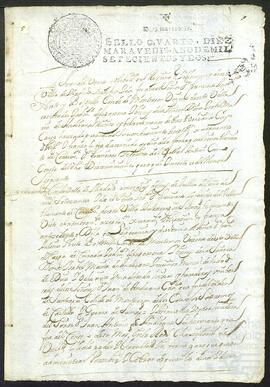 Discernimiento de Francisco Antonio Nieto Bootello como curador de Isabel María de Andícano Muñoz Velarde.