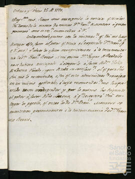 Correspondencia acerca de la administración que llevó Montero.