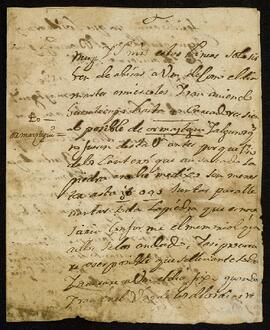 Carta de Damián a Domingo Pérez de Yrízar Cataráin.