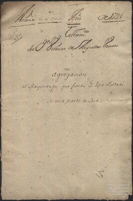 Testamento cerrado de Vicente Argüelles Urtado.
