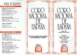 Programa de mano de las representaciones del Coro Nacional de España por los centenarios del Padre Donostia y Jesús Guridi.