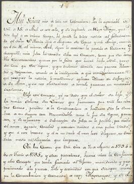 Carta de Juan José Ruiz de Bustamante dirigida a María Josefa de Iturbe.