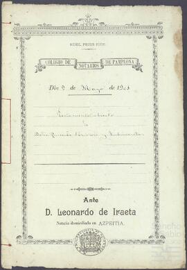 Testamento abierto de Luisa Odriozola Zubizarreta.
