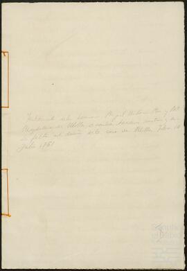 Cabeza, cláusula y pie del testamento conjunto de María Magdalena y Miguel Antonio de Ubillos Lizarraga.