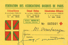 Fédération Des Associations Basques de París. 1970-71