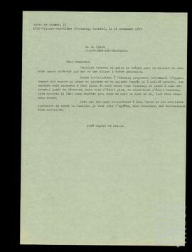 Carta de José Miguel de Azaola Urigüen a B. Caire.