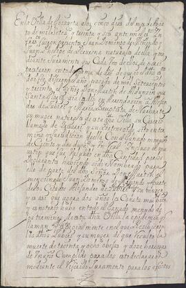 Declaraciones de Juan Domingo de Minondo y Juan Felipe de Perurena acerca de la muerte de ganado de la casería de Irisarri.