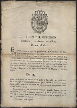 Orden del día del Gobierno de Madrid.