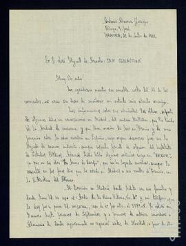 Correspondencia entre José Miguel de Azaola Urigüen y Antonio Álvarez Gazapo.