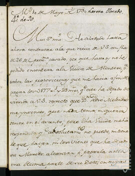 Correspondencia por la administración de la testamentaría de Francisco de Berrio Marzana.