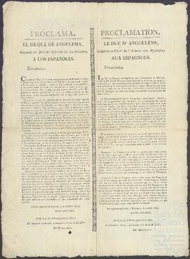 Proclama del Duque de Angulema a los españoles.