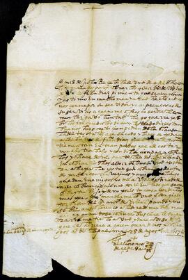 Carta de Blas Lorenzo de Cepeda dirigida a Juan Bautista de Marcaida.