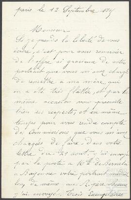 Carta de F. Barthélenuy dirigida a Joaquín de Yrízar.