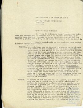 Correspondencia relacionada con la sociedad Alvamar S.A.