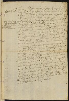 Carta de Martín de Ollo a Domingo de Yun Ibarbia.