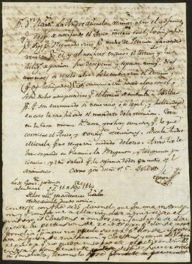 Cartas entre José Vicente de Egaña y Ramón María de Moya.