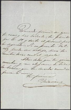 Carta de Mariano Magallón a su primo Juan Carlos de Aréizaga.