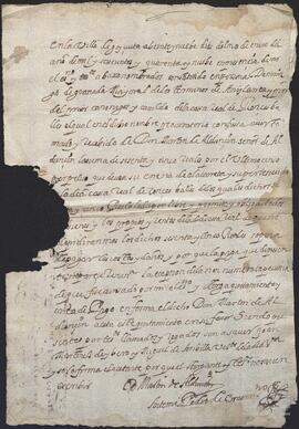 Carta de pago otorgada por Domingo de Granada en favor de Martín de Alduncín.