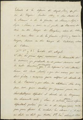 Extracto de la defensa de Vergara sobre el origen y apellido de San Martín de la Ascensión en el pleito con Beasáin por determinar dicho origen.