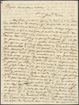 Carta de Claudio Antón Luzuriaga dirigida a Joaquín de Yrízar.