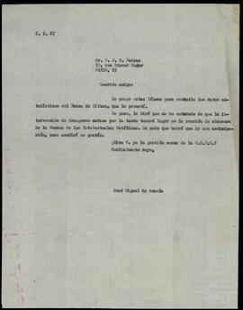 Correspondencia entre José Miguel de Azaola Urigüen y José María Beiras.
