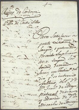 Carta de Trifón Ignacio de Azpitarte dirigida al vicario o cura párroco de Vergara.