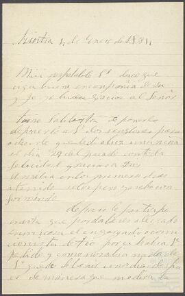 Carta de Francisca Azcuna dirigida a Pedro de Yrízar.