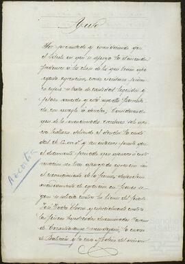 Auto ordenando que se actuara contra los bienes de José Tadeo de Elorza por una deuda de 12.000 reales.